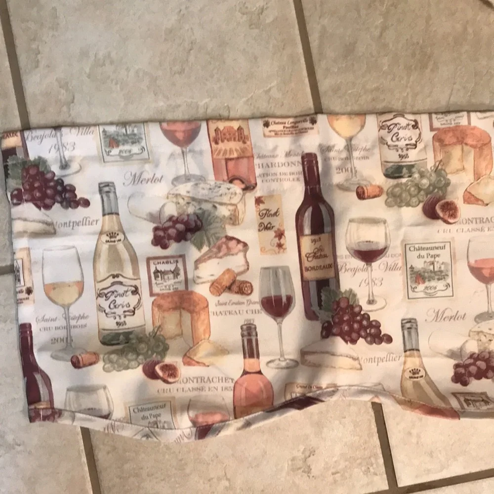 Curtains Wine Themed 3 Piece Curtains Set